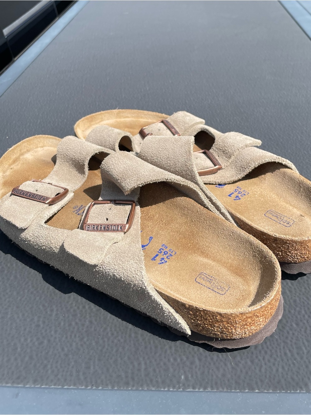 Birkenstock Beige Suede Two-Strap mens Sandals